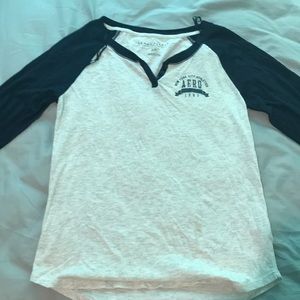 Aeropostale white and dark blue long sleeve shirt